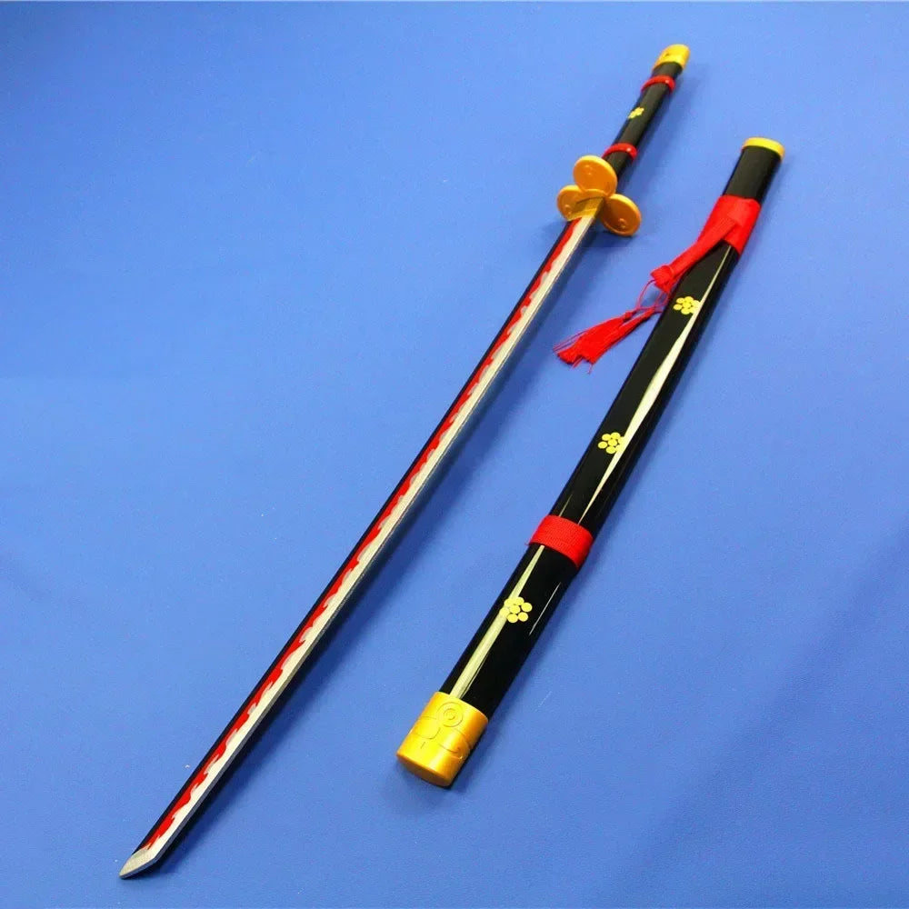 104cm Zoro Katana Sandai Kitetsu Sword Blade Anime Cosplay Prop Ninja Knife Real Full Size Japanese Katana Samurai Sabre Kid Toy