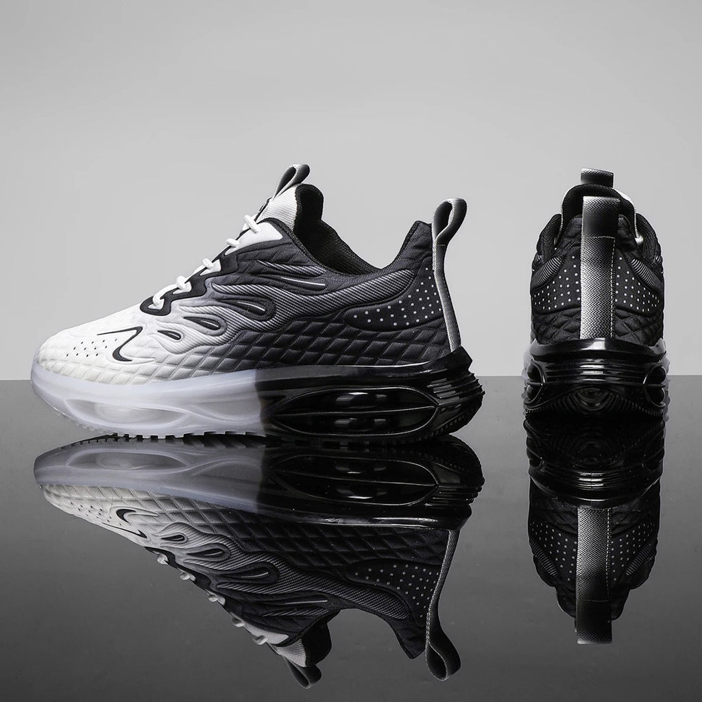 Stylish pink and white lace-up orthopedic sneakers for women with bubble sole and trendy design.