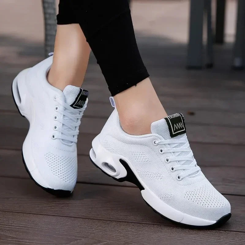 Black anime and more summer women's sneakers with air cushion design, perfect for sports and casual wear.