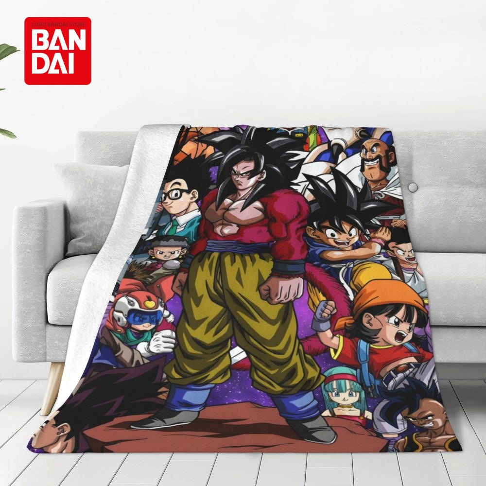 Bandai Japan Anime Dragonball Z Goku Throw Blankets on Bed Sofa Air Condition Sleeping Cover Bedding Throws Bedsheet For Kids