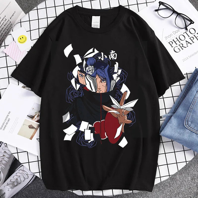 Naruto Animation Derivatives Hatake Kakashi Printed Short Sleeve T-Shirt Men's and Women's 2025 Summer Fashion Casual Cotton Top