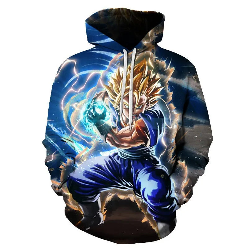 2024 3D New Anime Dragon Ball Printed Sweater Series Pullover Generation Tide Brand Hoodie Gift Pink Goku