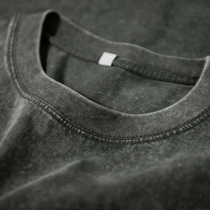 300g Heavy Men Washed Vintage Oversized T-Shirt Street Hip Hop Punk Tee women Harajuku Casual Cotton Short Sleeve Acid Wash Top