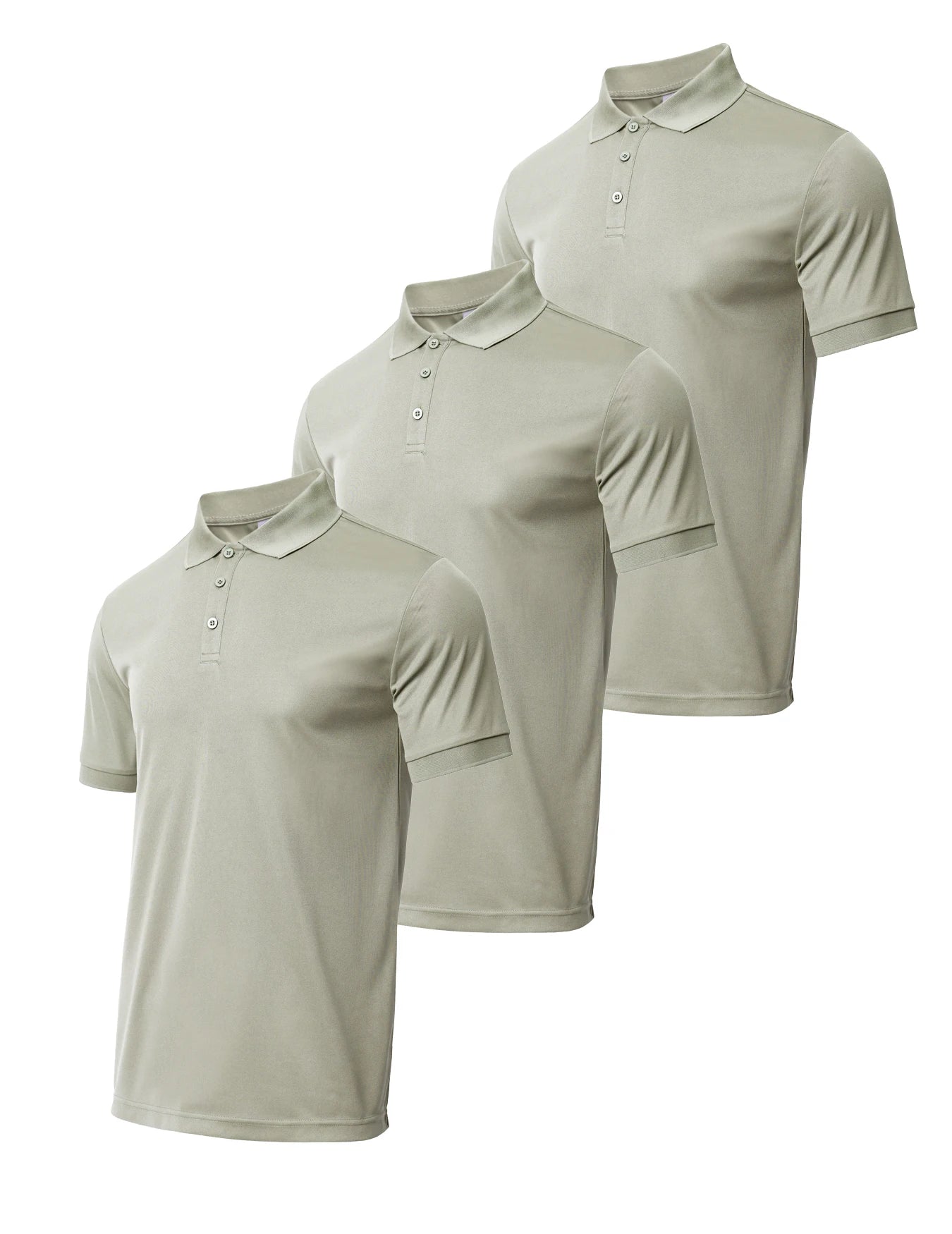 3-piece men's solid color short sleeved golf shirt casual and comfortable top suitable for summer - men's gift