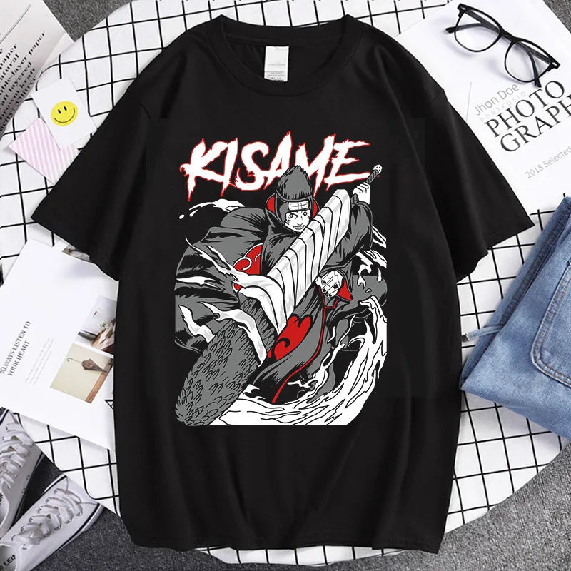 Naruto Animation Derivatives Hatake Kakashi Printed Short Sleeve T-Shirt Men's and Women's 2025 Summer Fashion Casual Cotton Top