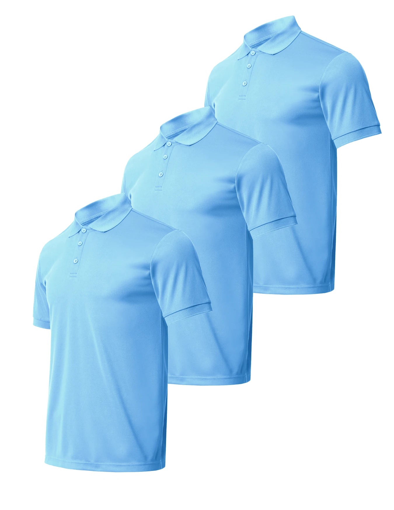 3-piece men's solid color short sleeved golf shirt casual and comfortable top suitable for summer - men's gift