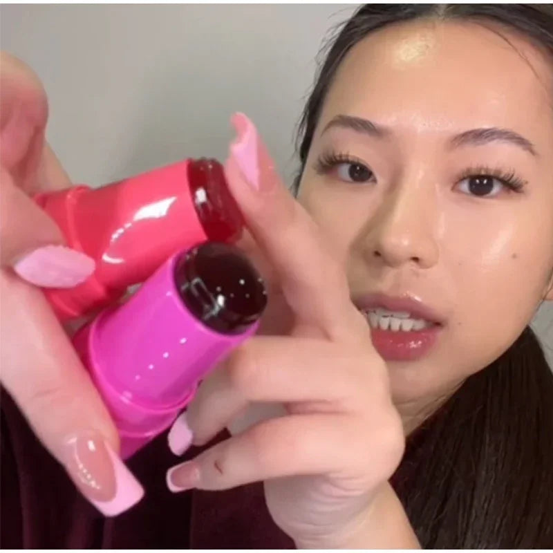 3-in-1 Milk Jelly Tint Facial Blusher Wand Moisturized Long Lasting Matte Rouge Cheek Contour Lipstick Sticker Beauty Makeup