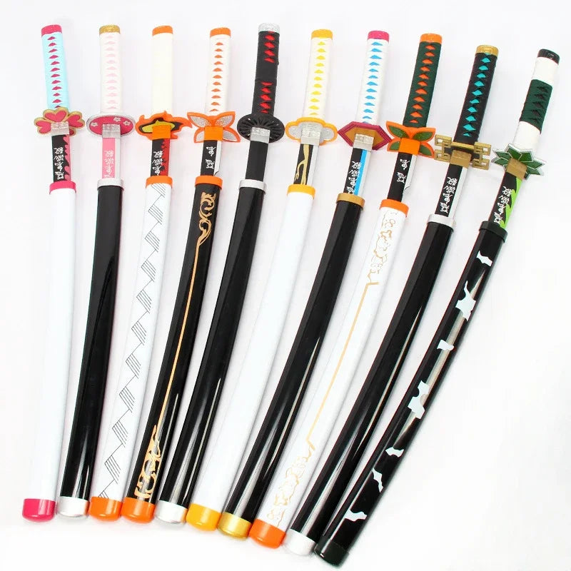 Demon Slayer Weapon Kamado Tanjirou Nichirin Blade 103cm Anime Peripheral Wood Sword Model Cosplay Weapon Katana Gifts Toys Boys