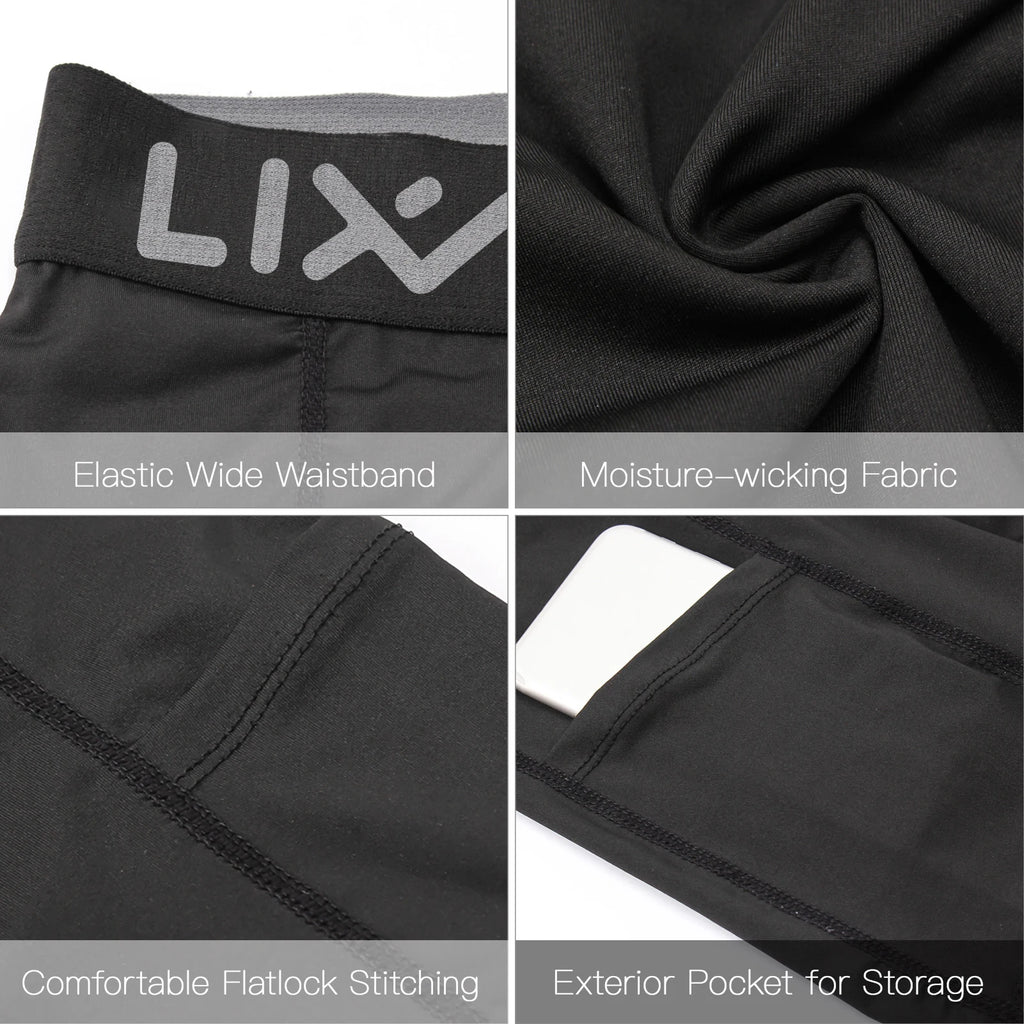 Lixada 3 Pack Men Sports Shorts Active Workout Underwear with Pocket