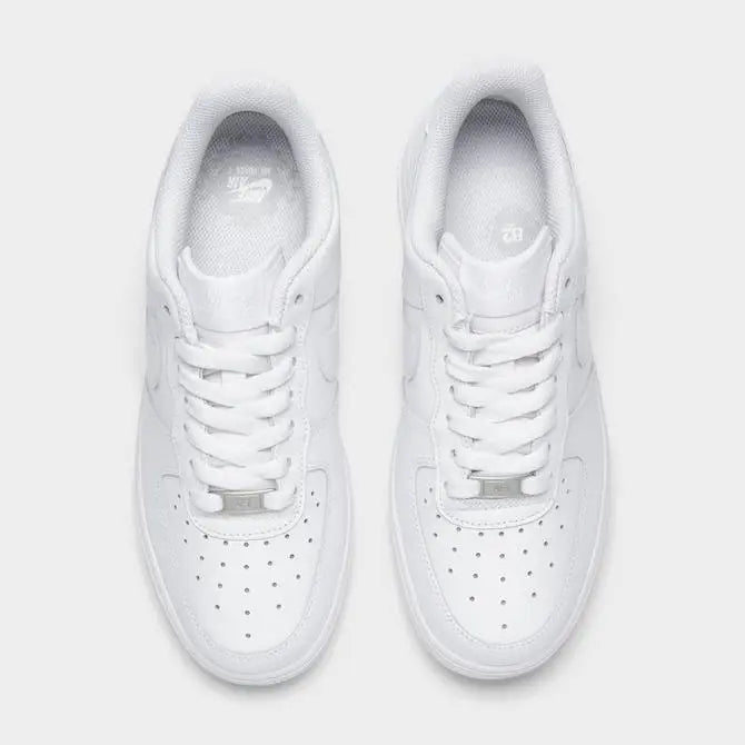 Nike Air Force 1 Low women's casual shoes in white, featuring a sleek design and classic silhouette.