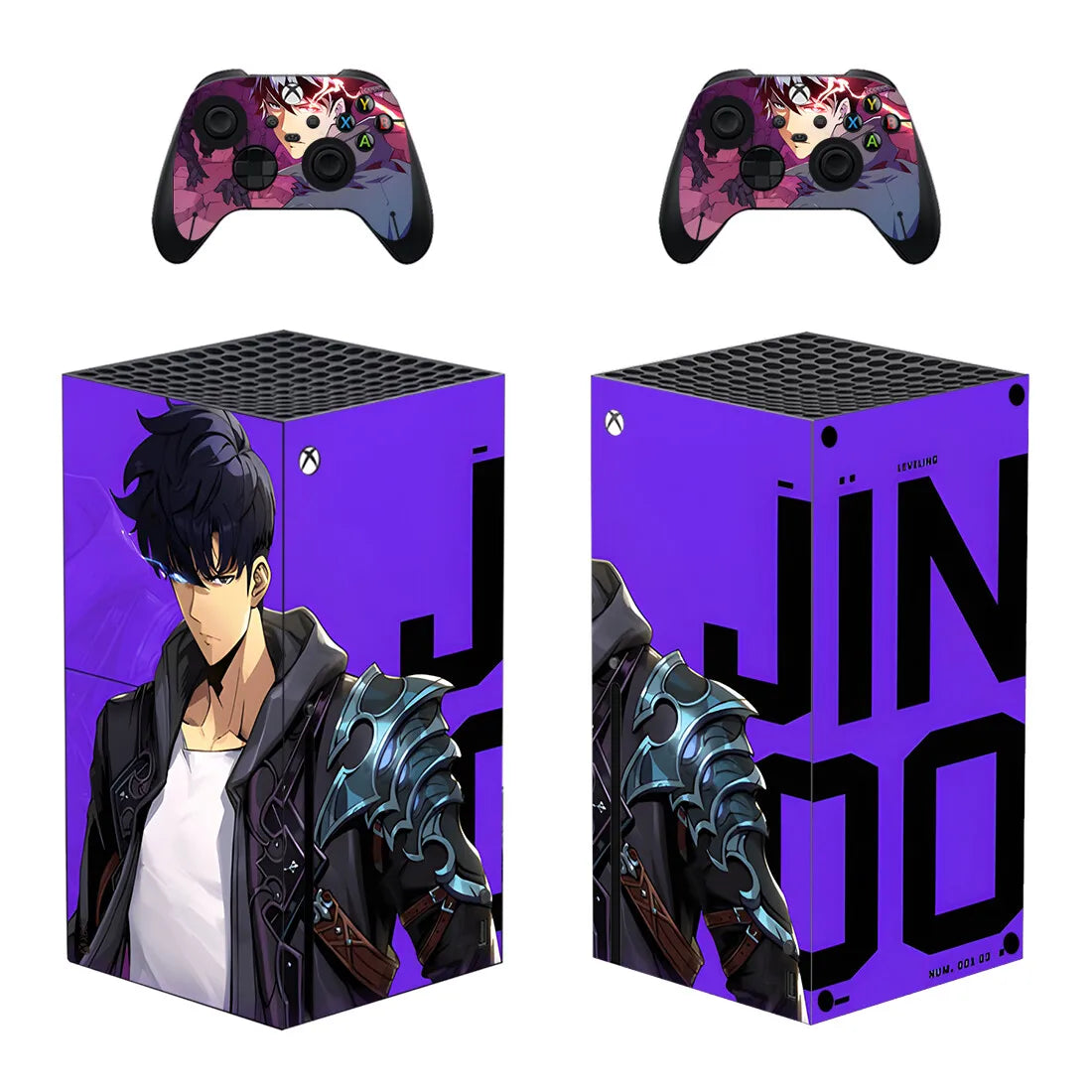 Anime Solo Leveling Skin Sticker Decal Cover for Xbox Series X Console and 2 Controllers Xbox Series X Skin Sticker Vinyl