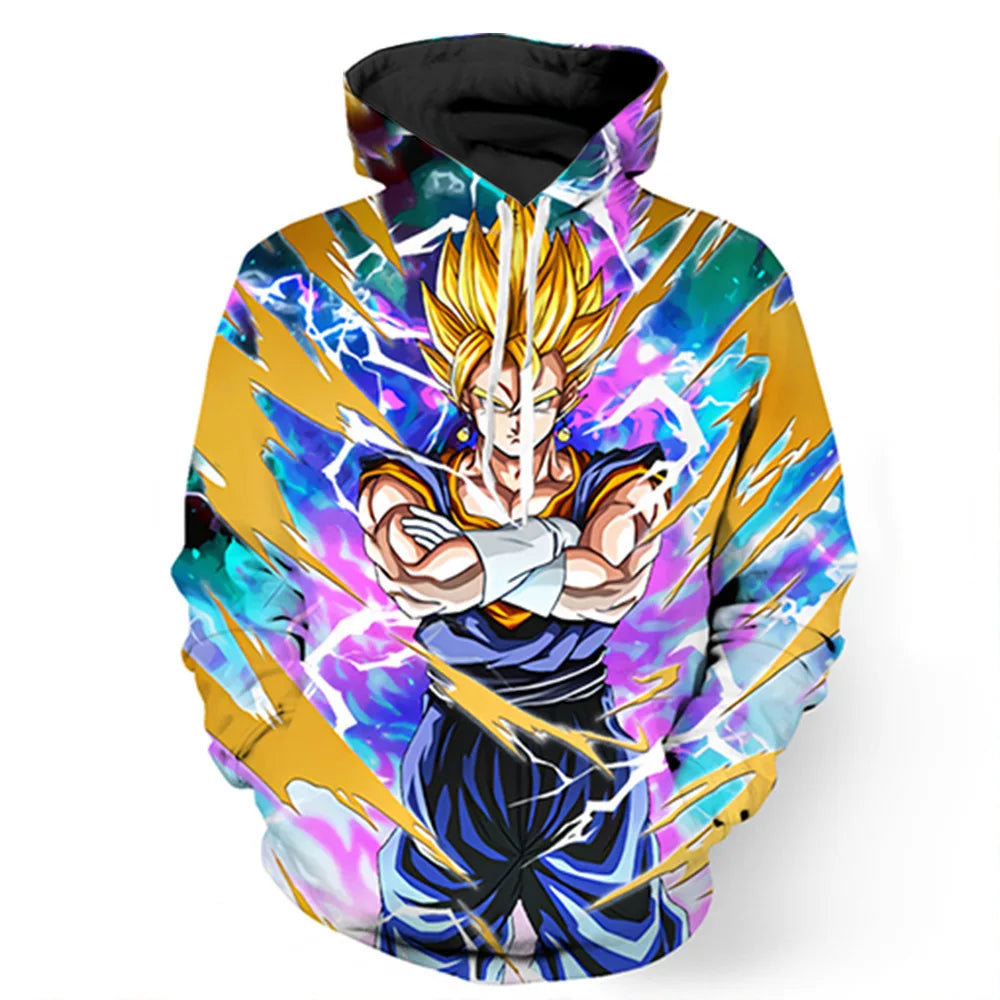 2024 3D New Anime Dragon Ball Printed Sweater Series Pullover Generation Tide Brand Hoodie Gift Pink Goku
