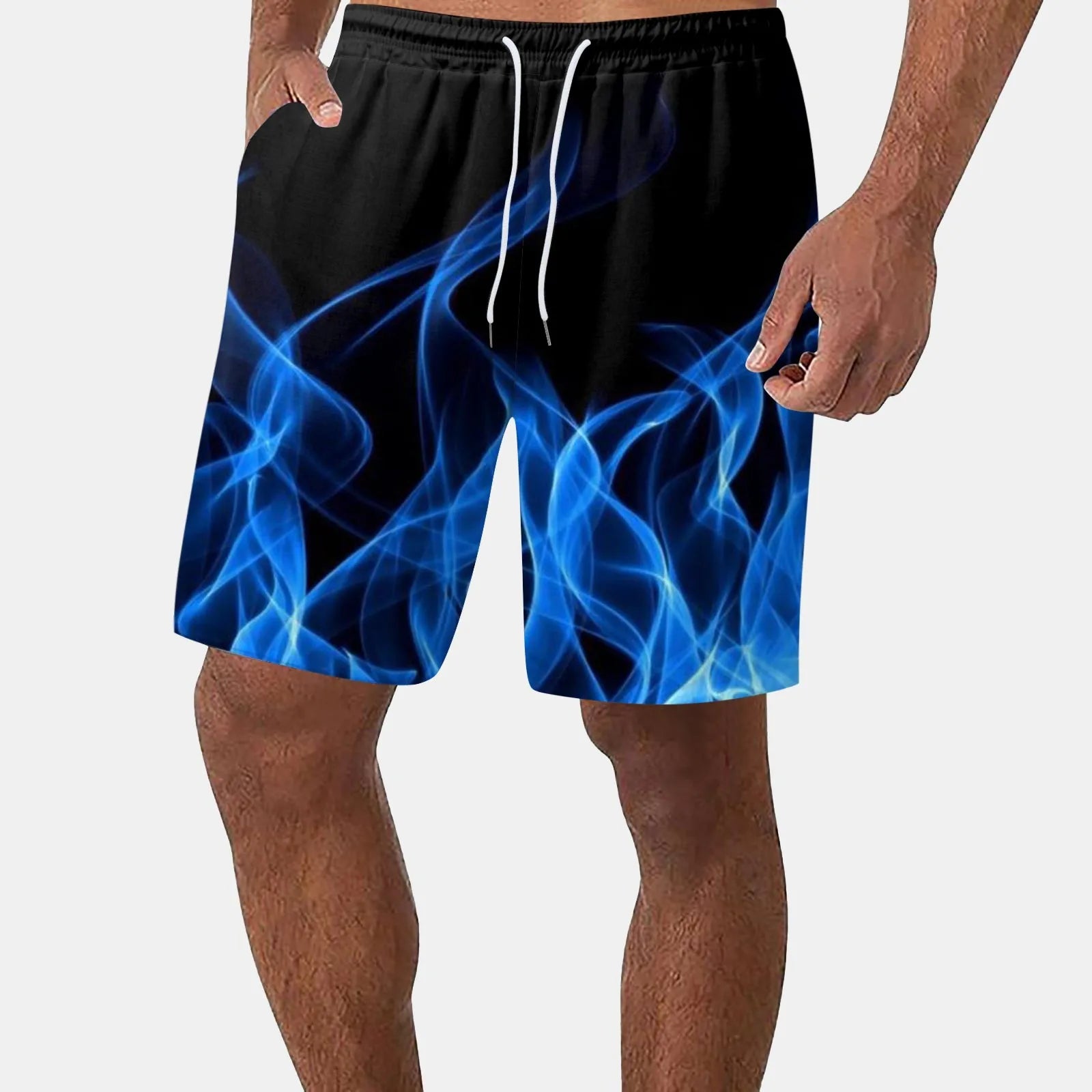 Men’s polyester shorts Mens Beach Shorts Casual Lightweight Drawstring Holiday Tropical Shorts With Pockets shorts para hombre