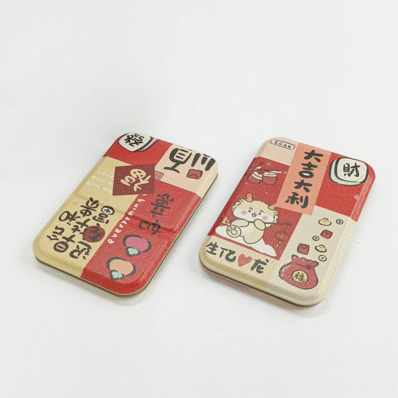 PU Leather Portable Mini Makeup Pocket Mirror Adjustable Angle Desktop Small Folding Cosmetic Mirror High Definition Vanity Tool