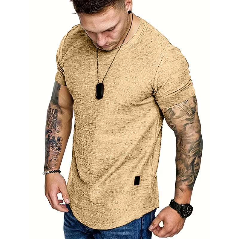 Mens Short Sleeve T-Shirts Crew Neck Casual Shirt Summer Basic Lightweight Fashion Active T Shirts Sports Running Shirt