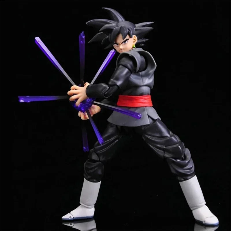 Hot 14cm Anime Dragon Ball Black Goku Zamasu Action Figure - Super Saiyan Movie Version With Multiple Accessories Model Toys