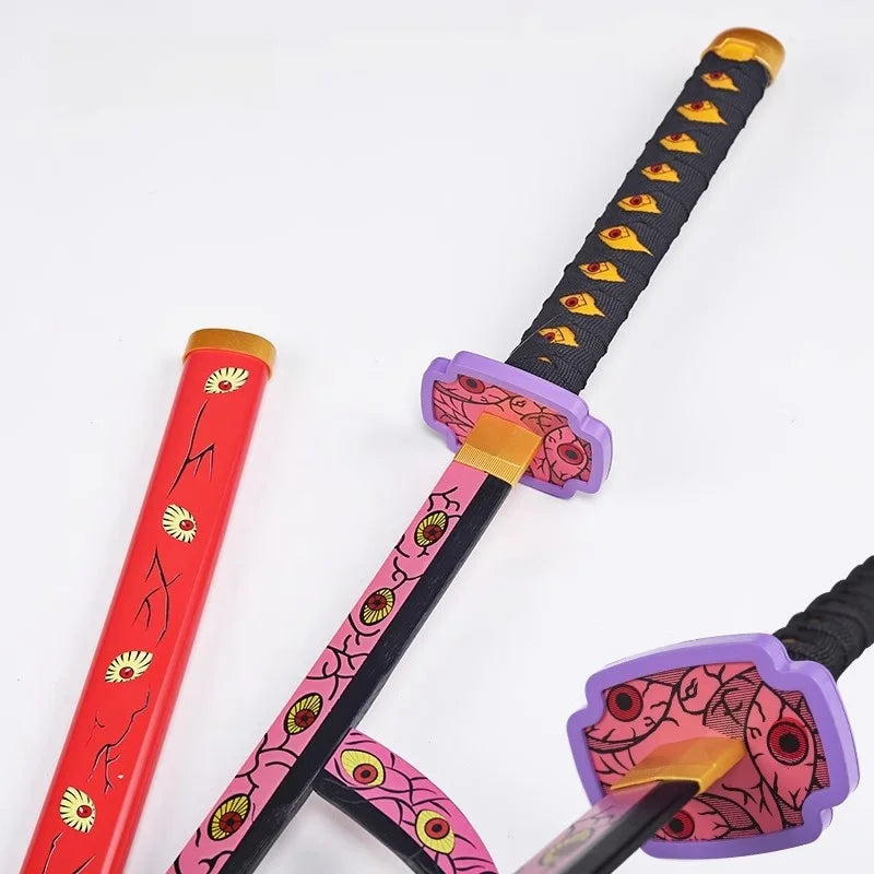 104cm Demon Slayer Katana Sword Kimetsu No Yaiba Anime Cosplay Prop Ninja Knife Real Size Japanese Katana Samurai Sabre Kid Toys
