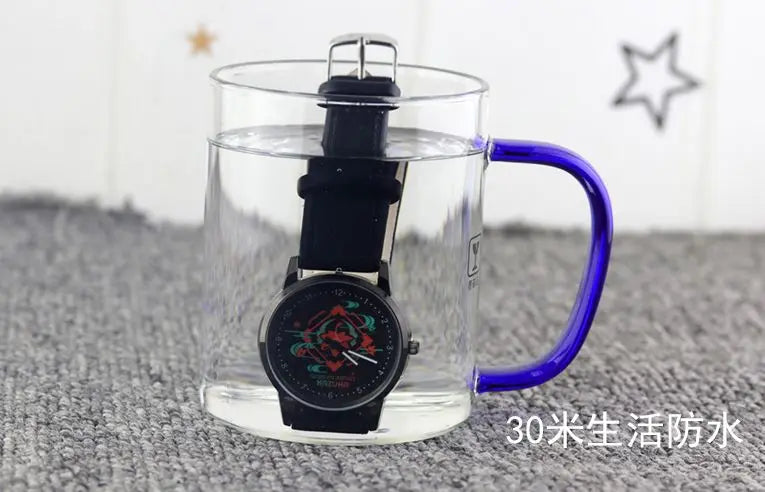 Naruto Watch Men's Electronic Watch Casual Leather Strap Waterproof Watch Animation Uzumaki Naruto Sharingan Holiday Gift Watch