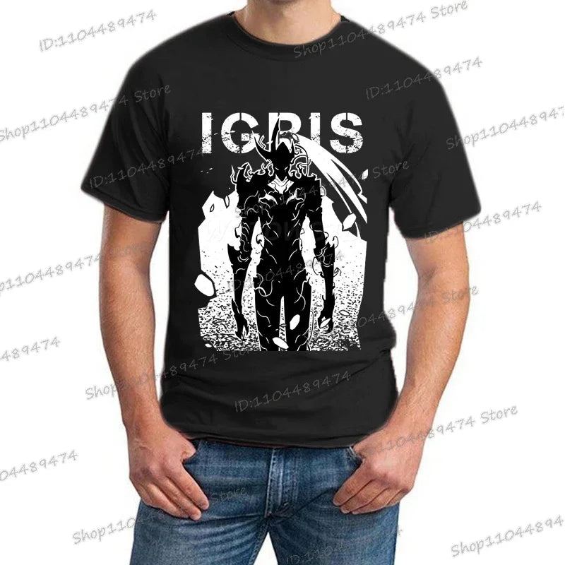 New Summer Men's Anime Solo Leveling Tee Tops Short Sleeve Man T-Shirt Fashion Street Unisex Tees Solo Leveling Tshirt Clothing