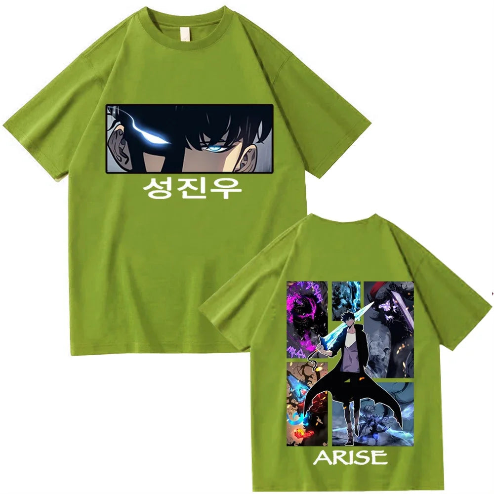 2025 Solo Leveling Hot Anime T-Shirts Unisex Harajuku O-Neck Short Sleeve Shirts Fans Gift