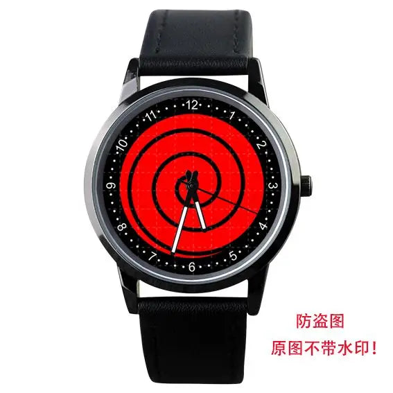 Naruto Watch Men's Electronic Watch Casual Leather Strap Waterproof Watch Animation Uzumaki Naruto Sharingan Holiday Gift Watch