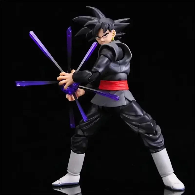 Hot 14cm Anime Dragon Ball Black Goku Zamasu Action Figure - Super Saiyan Movie Version With Multiple Accessories Model Toys