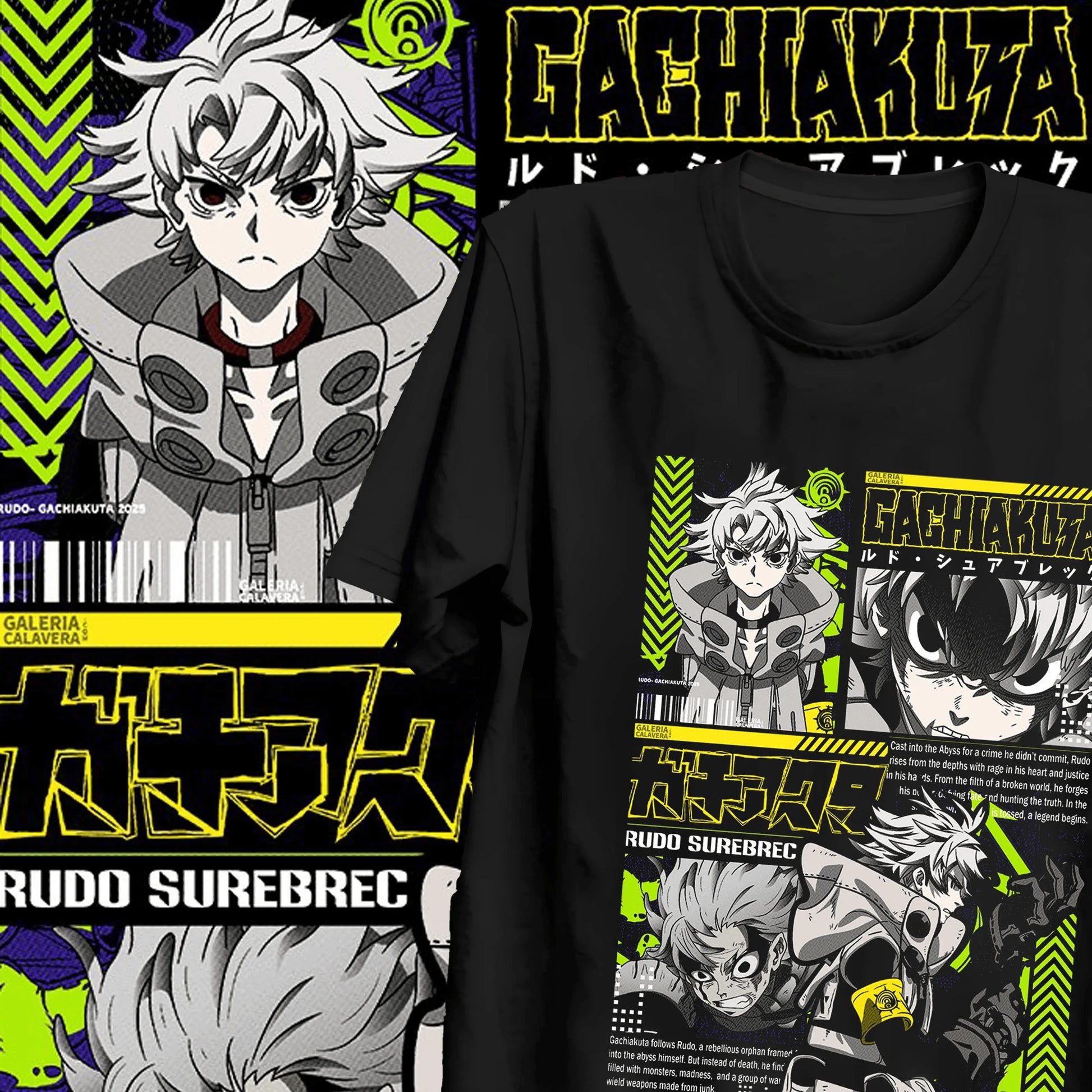 Hot Anime Gachiakuta Loose Oversized T-shirt Y2k Graphic Print T-Shirt Anime Unisex Clothing Casual Heavy Cotton Harajuku Tee