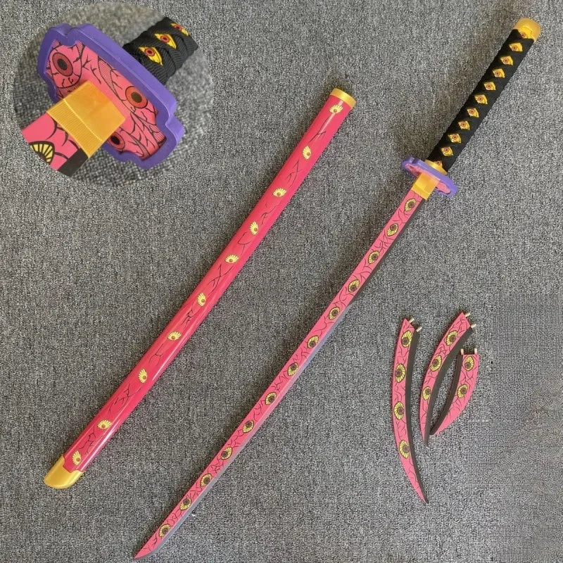 104cm Demon Slayer Katana Sword Kimetsu No Yaiba Anime Cosplay Prop Ninja Knife Real Size Japanese Katana Samurai Sabre Kid Toys