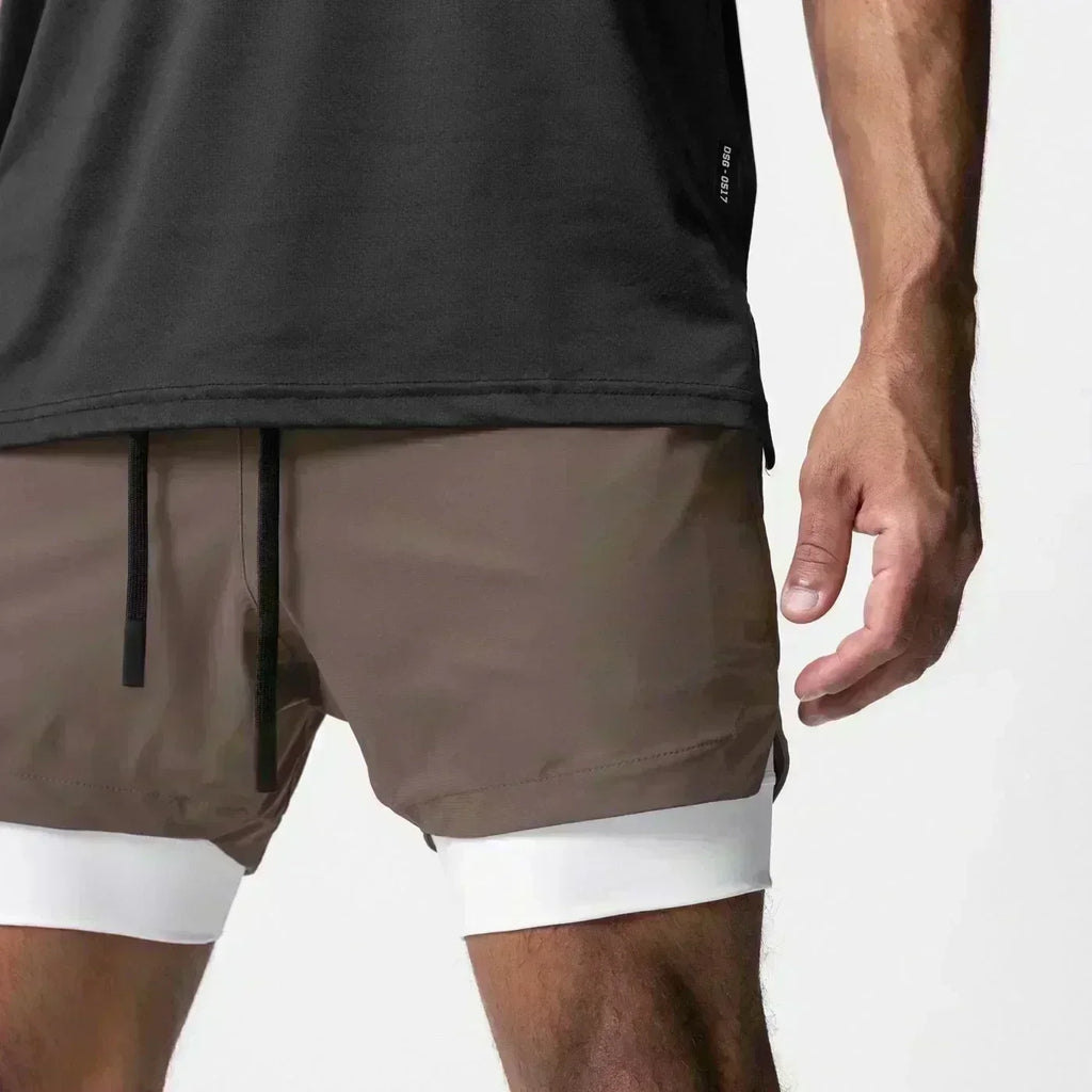 Summer New Black Five-leaf Clover Printed Men's and Women's Shorts Double-layer Loose Sports and Casual Pants for Beach Fitness