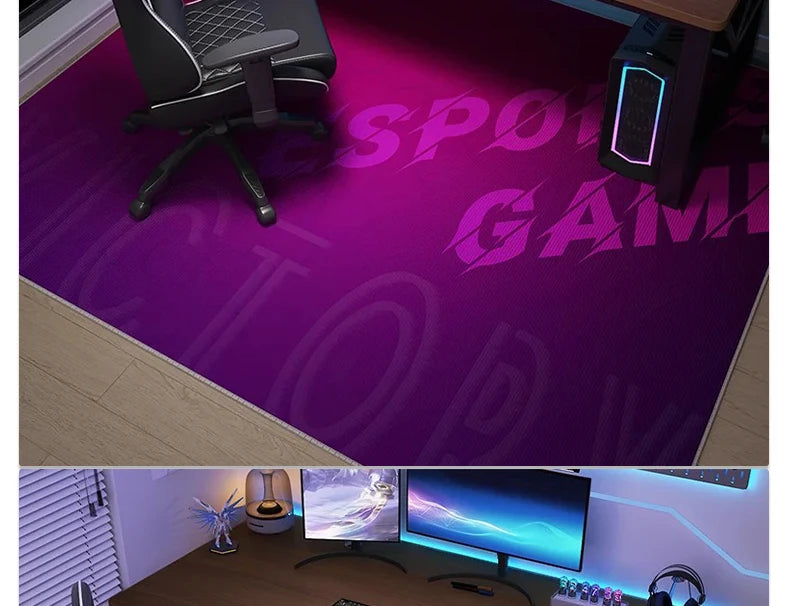 Gaming Mats Bedroom Rug Gamer Carpet Non-slip Wear-resistant Living Room Floor Mat American Laser Light Large Size Study Rug 양탄자