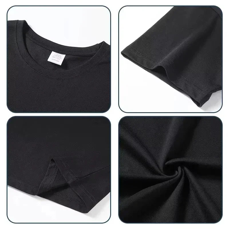 Men's Summer 100% Pure Cotton Fashionable Casual Loose Plus Size New Fashionable Letter Printed Round Neck Short Sleeved T-shirt