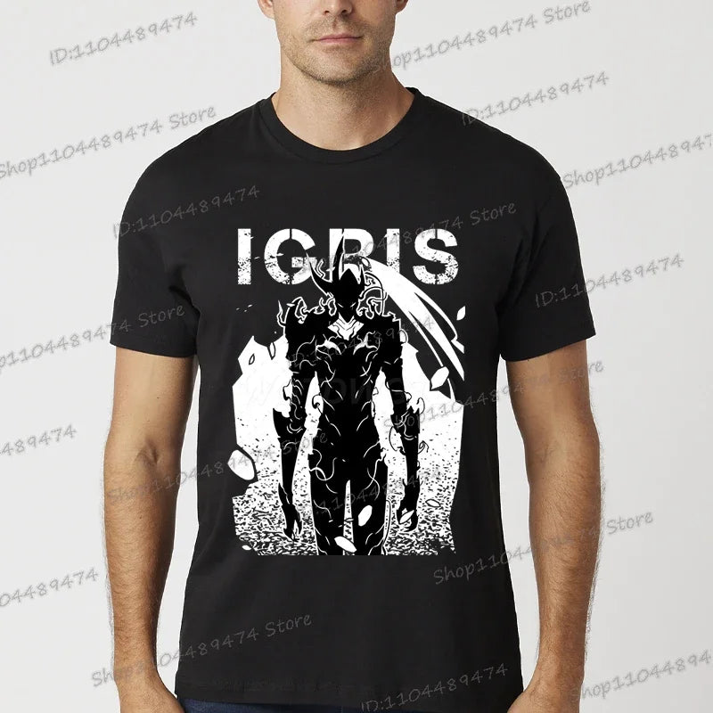 New Summer Men's Anime Solo Leveling Tee Tops Short Sleeve Man T-Shirt Fashion Street Unisex Tees Solo Leveling Tshirt Clothing