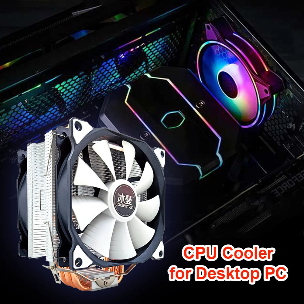 CPU Cooler 6 Heat Pipes 120mm 4 Pin PWM RGB  CPU Cooling Fan PC Quiet for Intel LGA 1200 1150 1151 1155 2011 AMD AM4 AM3