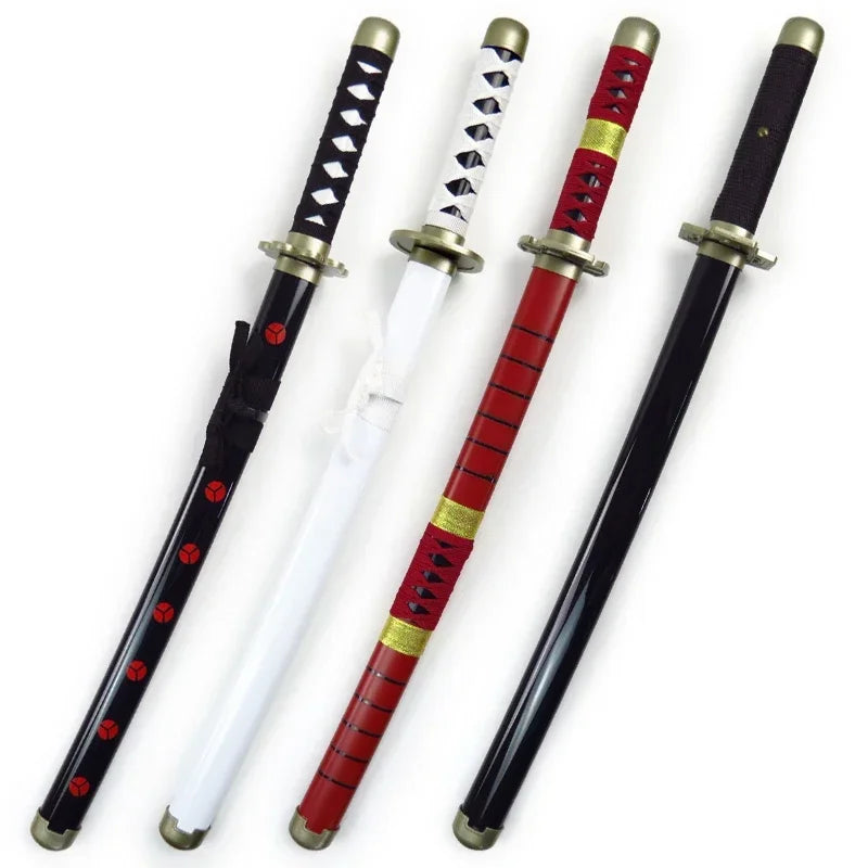 104cm Zoro Katana Sandai Kitetsu Sword Blade Anime Cosplay Prop Ninja Knife Real Full Size Japanese Katana Samurai Sabre Kid Toy