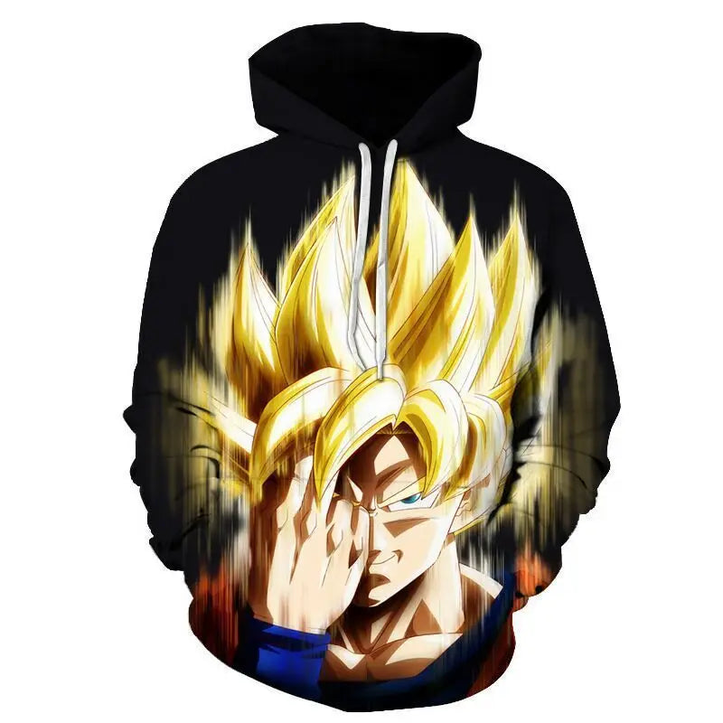2024 3D New Anime Dragon Ball Printed Sweater Series Pullover Generation Tide Brand Hoodie Gift Pink Goku
