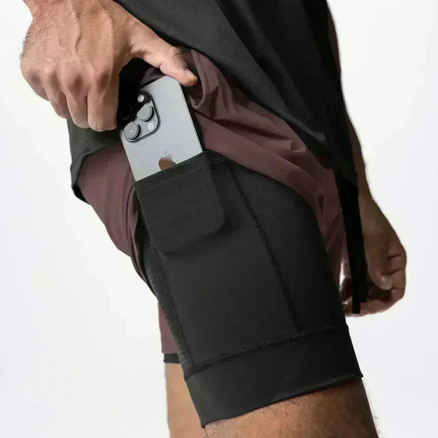 Summer New Black Five-leaf Clover Printed Men's and Women's Shorts Double-layer Loose Sports and Casual Pants for Beach Fitness