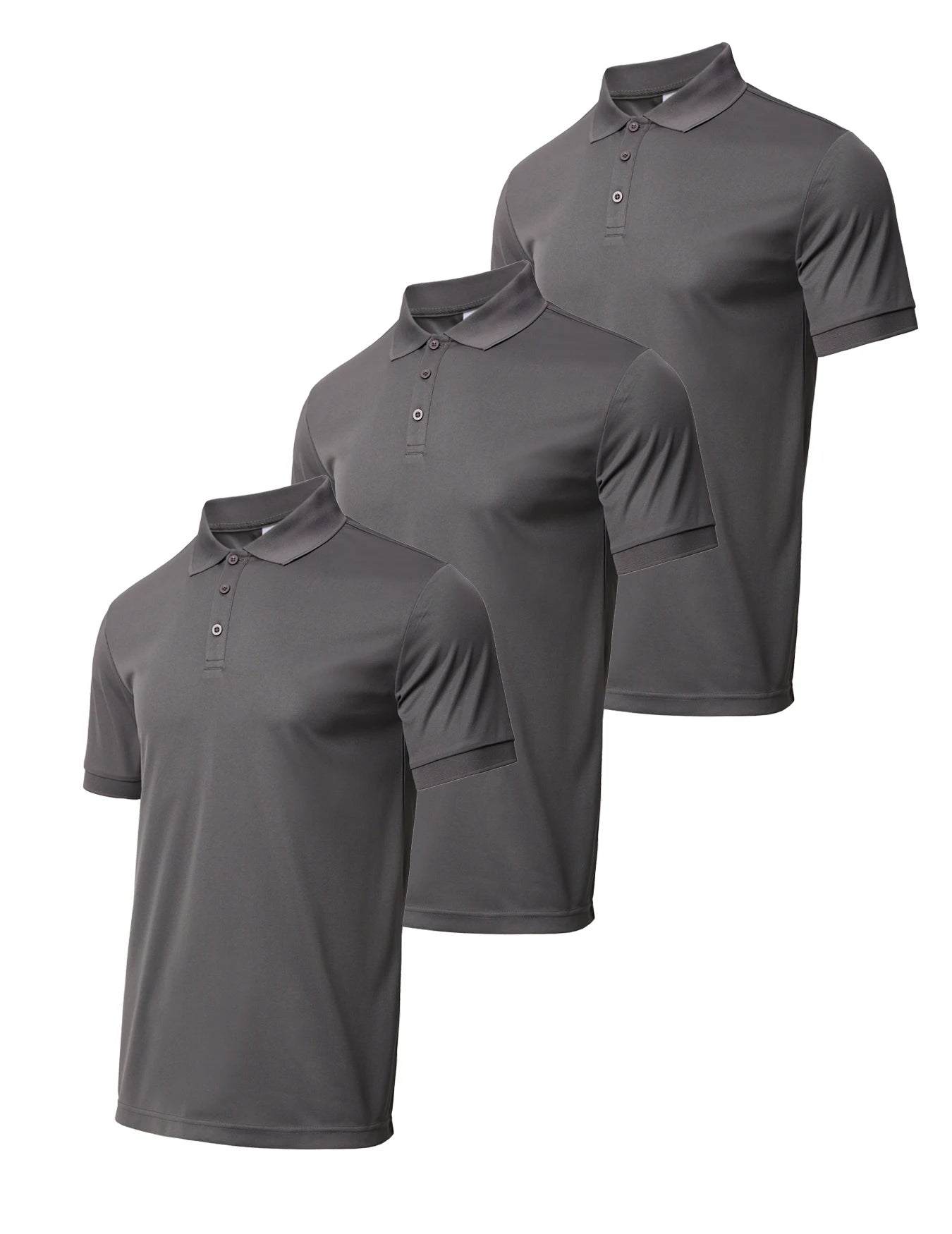 3-piece men's solid color short sleeved golf shirt casual and comfortable top suitable for summer - men's gift