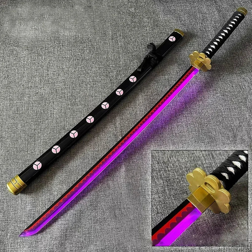Demon Slayer 103cm/40.56in Light Sword Cosplay Anime Peripherals Katana Cosplay Luminous Toys Weapon Props Model Holiday Gift