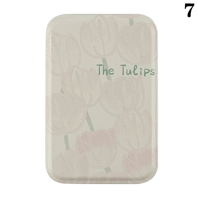 PU Leather Portable Mini Makeup Pocket Mirror Adjustable Angle Desktop Small Folding Cosmetic Mirror High Definition Vanity Tool