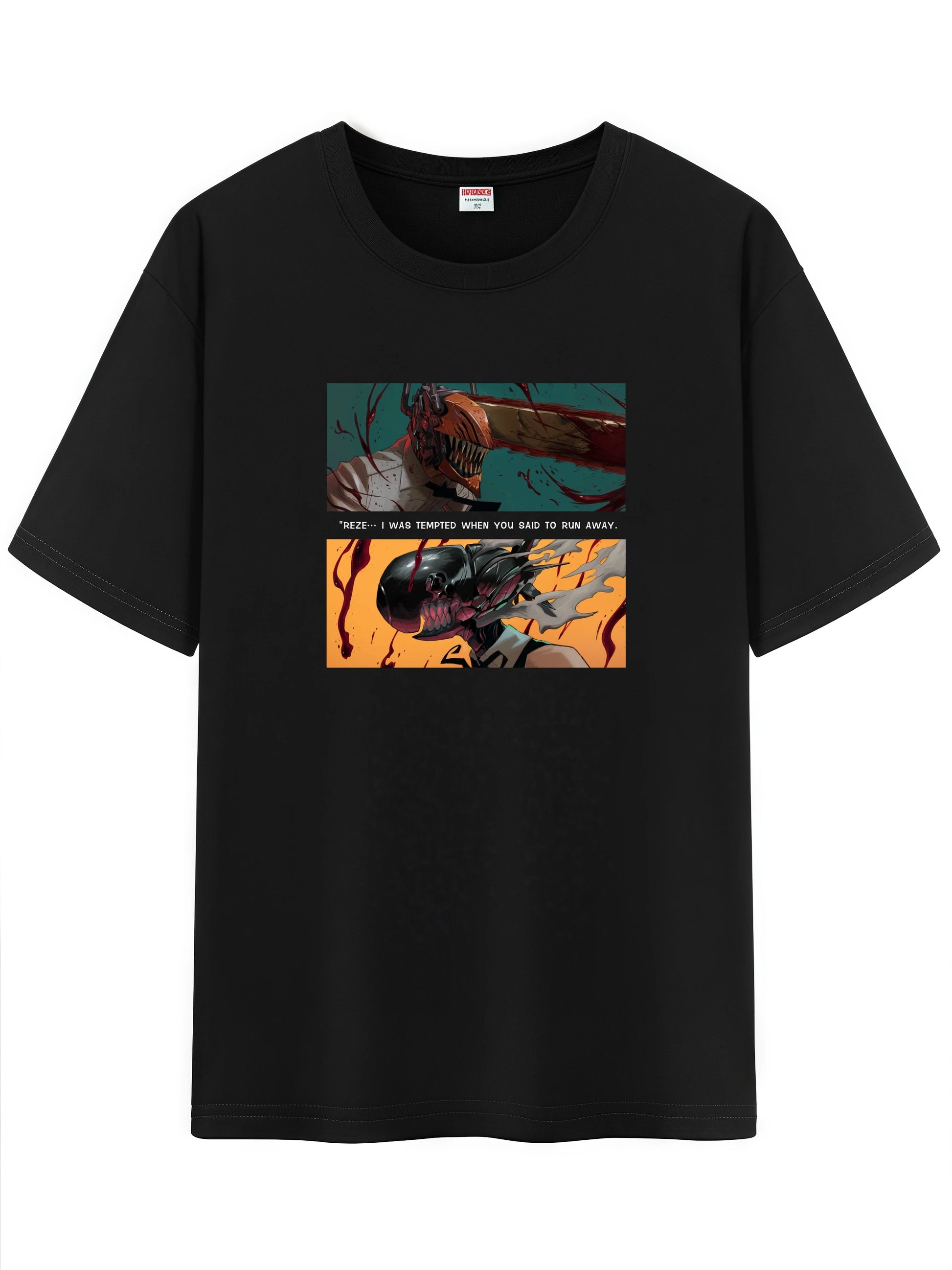 Unisex Japanese Anime Pattern T-Shirt, Chainsaw Man Denji Makima Character Graphic Short Sleeve Regular Fix Tee Shirt