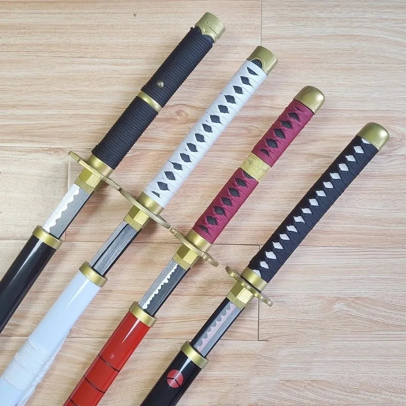 104cm Zoro Katana Sandai Kitetsu Sword Blade Anime Cosplay Prop Ninja Knife Real Full Size Japanese Katana Samurai Sabre Kid Toy