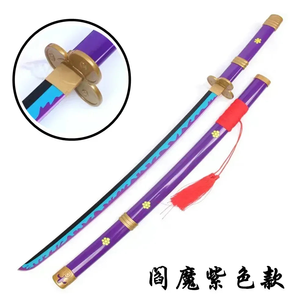 104cm Zoro Katana Sandai Kitetsu Sword Blade Anime Cosplay Prop Ninja Knife Real Full Size Japanese Katana Samurai Sabre Kid Toy