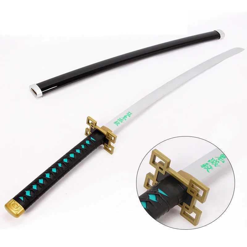Demon Slayer Weapon Kamado Tanjirou Nichirin Blade 103cm Anime Peripheral Wood Sword Model Cosplay Weapon Katana Gifts Toys Boys