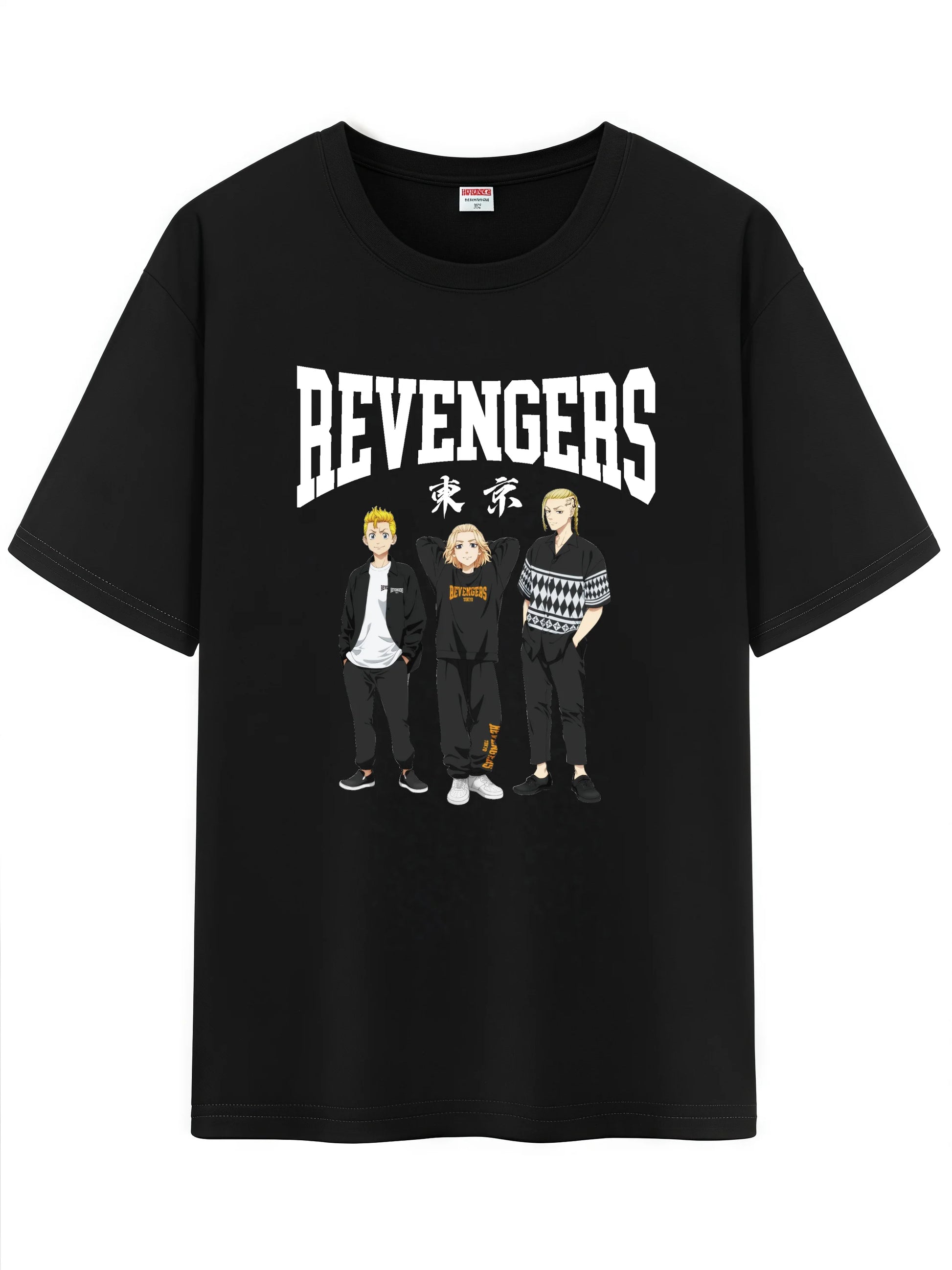 Unisex Japanese Anime Pattern T-Shirt, Tokyo Revengers Character Graphic Short Sleeve Regular Fix Tee Shirt
