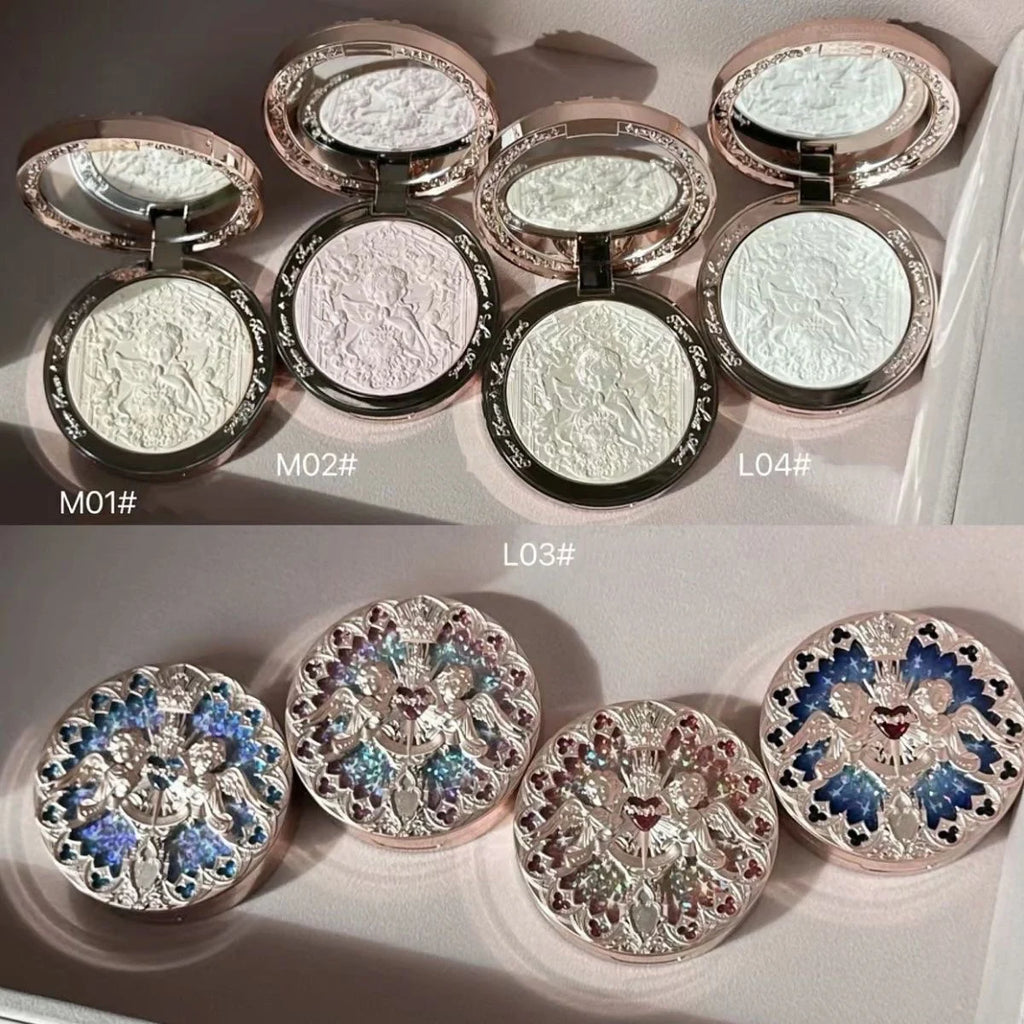 The Flower Knows Little Angel Collection Relief Highlight Face Powder iluminador Makeup Contour Highlighter Palette 8g/0.3Fl.oz
