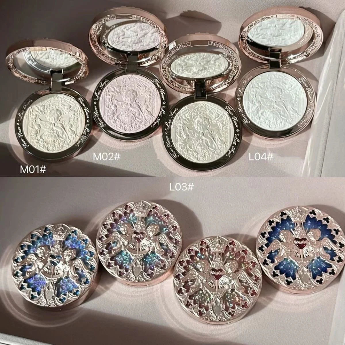 The Flower Knows Little Angel Collection Relief Highlight Face Powder iluminador Makeup Contour Highlighter Palette 8g/0.3Fl.oz