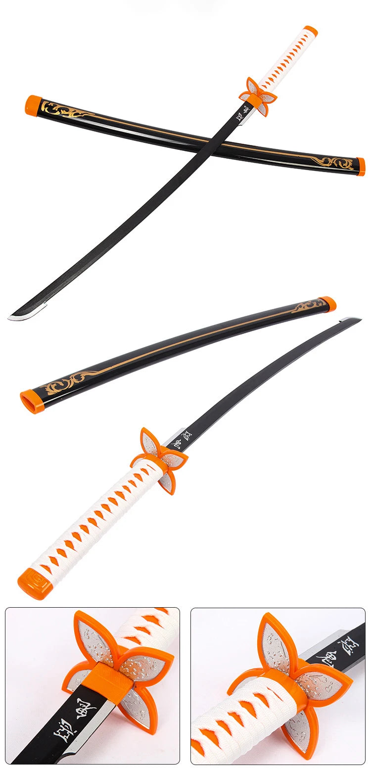 Demon Slayer Weapon Kamado Tanjirou Nichirin Blade 103cm Anime Peripheral Wood Sword Model Cosplay Weapon Katana Gifts Toys Boys