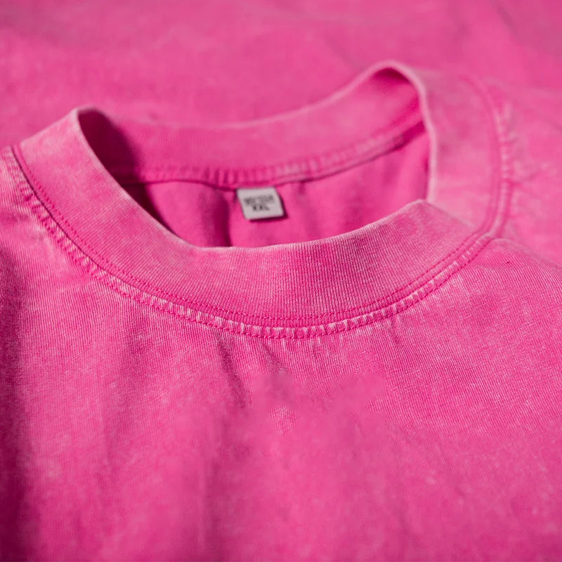 300g Heavy Men Washed Vintage Oversized T-Shirt Street Hip Hop Punk Tee women Harajuku Casual Cotton Short Sleeve Acid Wash Top