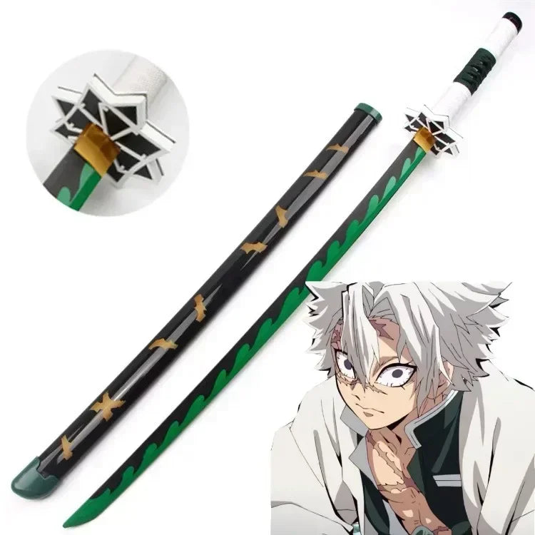 104cm Demon Slayer Katana Sword Kimetsu No Yaiba Anime Cosplay Prop Ninja Knife Real Size Japanese Katana Samurai Sabre Kid Toys