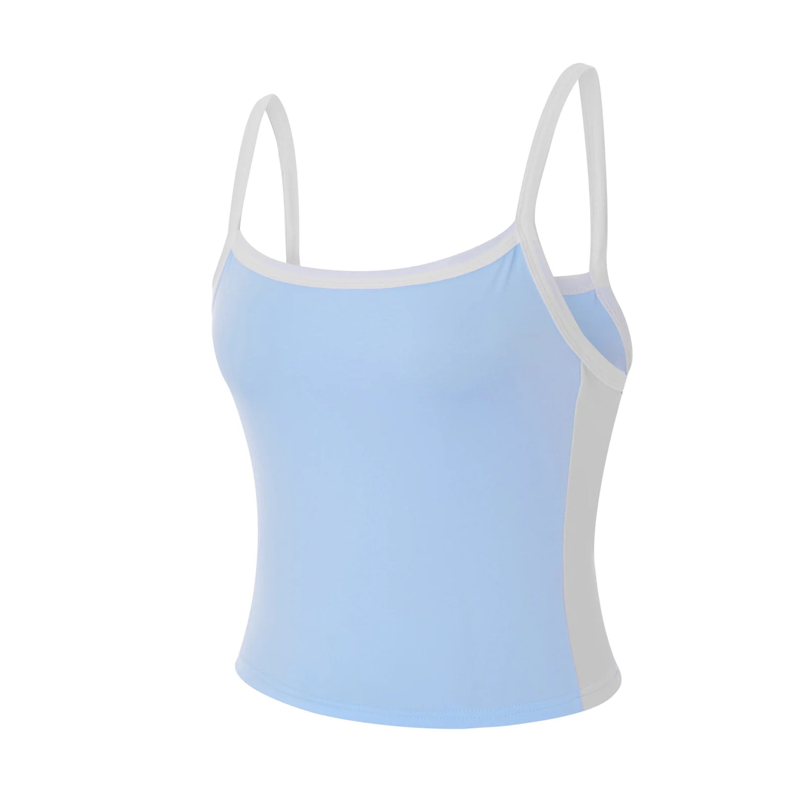 Women Crop Tops Spaghetti Strap Square Neck Contrast Color Slim Fit Camisoles For Women Summer Casual Short Tank Tops